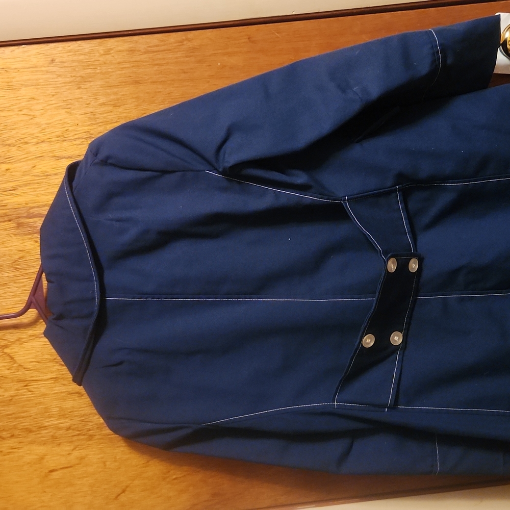 Antique Vintage Women's mid length jacket navy blue - Picture 2 of 5